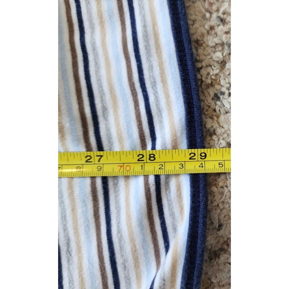 Carter's Baby Blanket Receiving Swaddle Jersey‎ Cotton Blue/Brown/White Striped - Picture 6 of 8